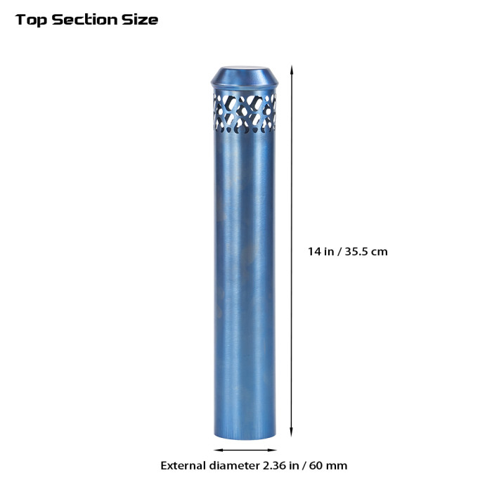 Φ2.36in x 14.17in x 9 Sections (Φ6cm x 36cm) Gradient Blue Titanium Chimney Set | Detachable Assembled Chimney | POMOLY New Arrival