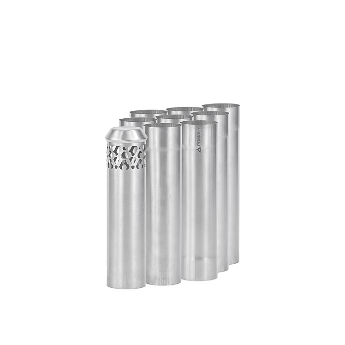 Φ2.36in x 9.84in x 9 Sections (Φ6cm x 25cm) Titanium Stove Pipe Set | Detachable Assembled Chimney | POMOLY New Arrival