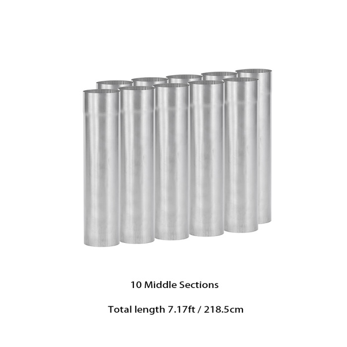 Φ2.36in x 9.84in (Φ6cm x 25cm) Titanium Extension Middle Section Chimney Set | POMOLY New Arrival