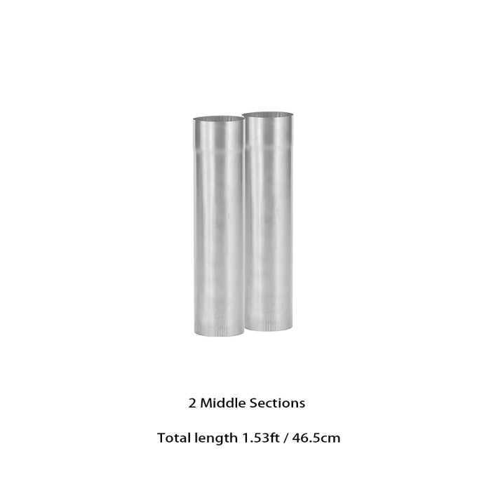 Φ2.36in x 9.84in (Φ6cm x 25cm) Titanium Extension Middle Section Chimney Set | POMOLY New Arrival