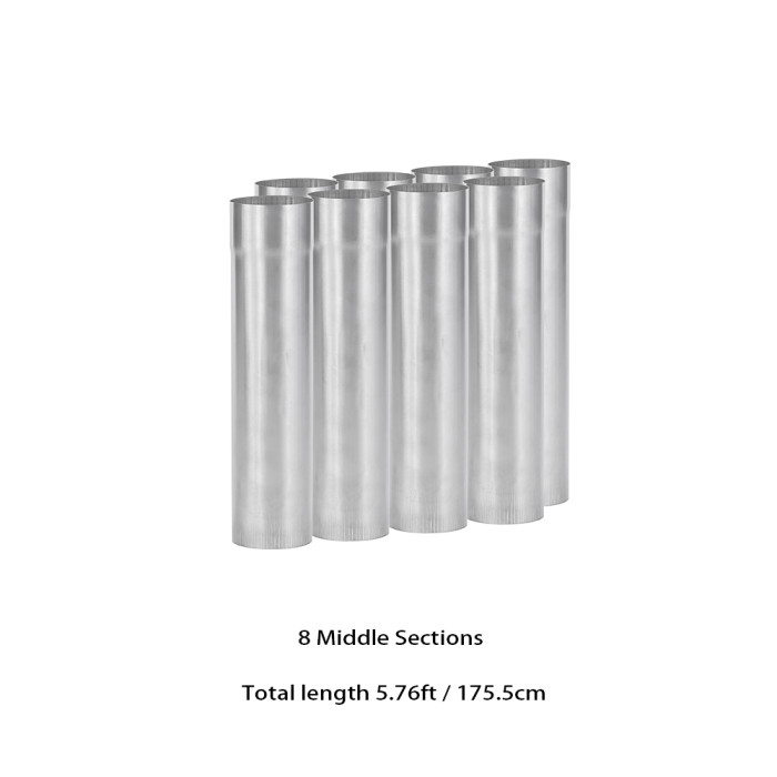 Φ2.36in x 9.84in (Φ6cm x 25cm) Titanium Extension Middle Section Chimney Set | POMOLY New Arrival