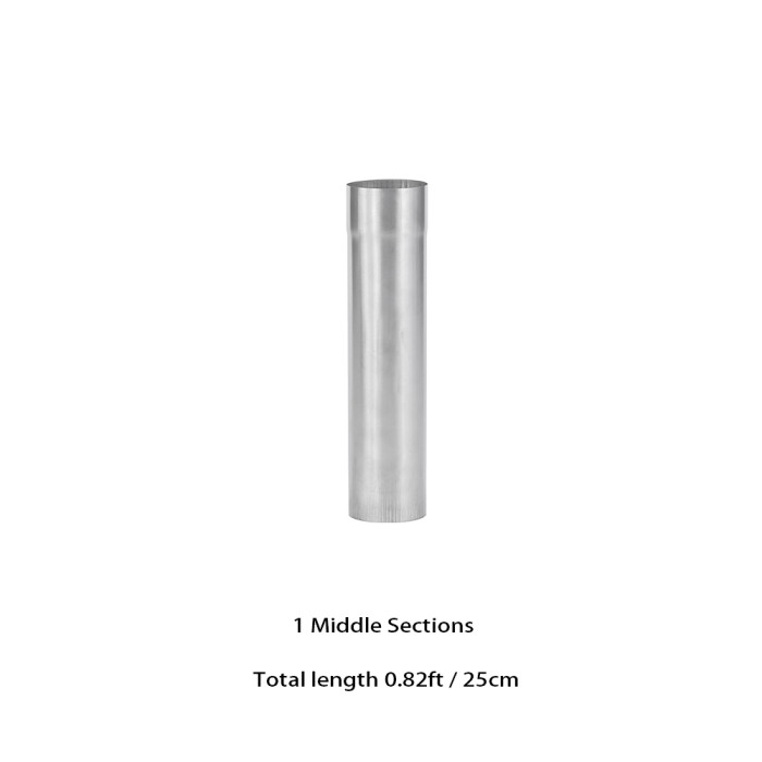 Φ2.36in x 9.84in (Φ6cm x 25cm) Titanium Extension Middle Section Chimney Set | POMOLY New Arrival 2023