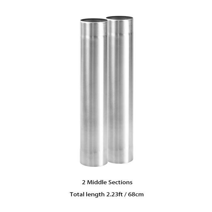 Φ2.76in x 14.17in (Φ7cm x 36cm) Titanium Extension Middle Section Chimney Set | POMOLY New Arrival