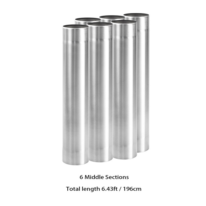 Φ2.76in x 14.17in (Φ7cm x 36cm) Titanium Extension Middle Section Chimney Set | POMOLY New Arrival 2023