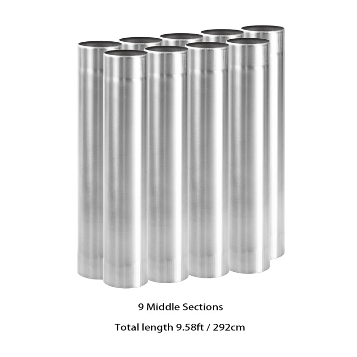 Φ2.76in x 14.17in (Φ7cm x 36cm) Titanium Extension Middle Section Chimney Set | POMOLY New Arrival