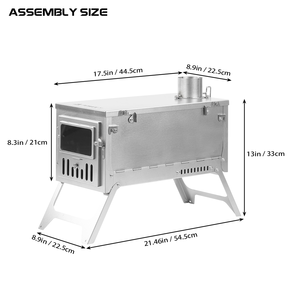 Fastfold Titanium Wood Stove | Pomoly T1 Ultra Portable Titanium Tent Stove  for 3-6 Person