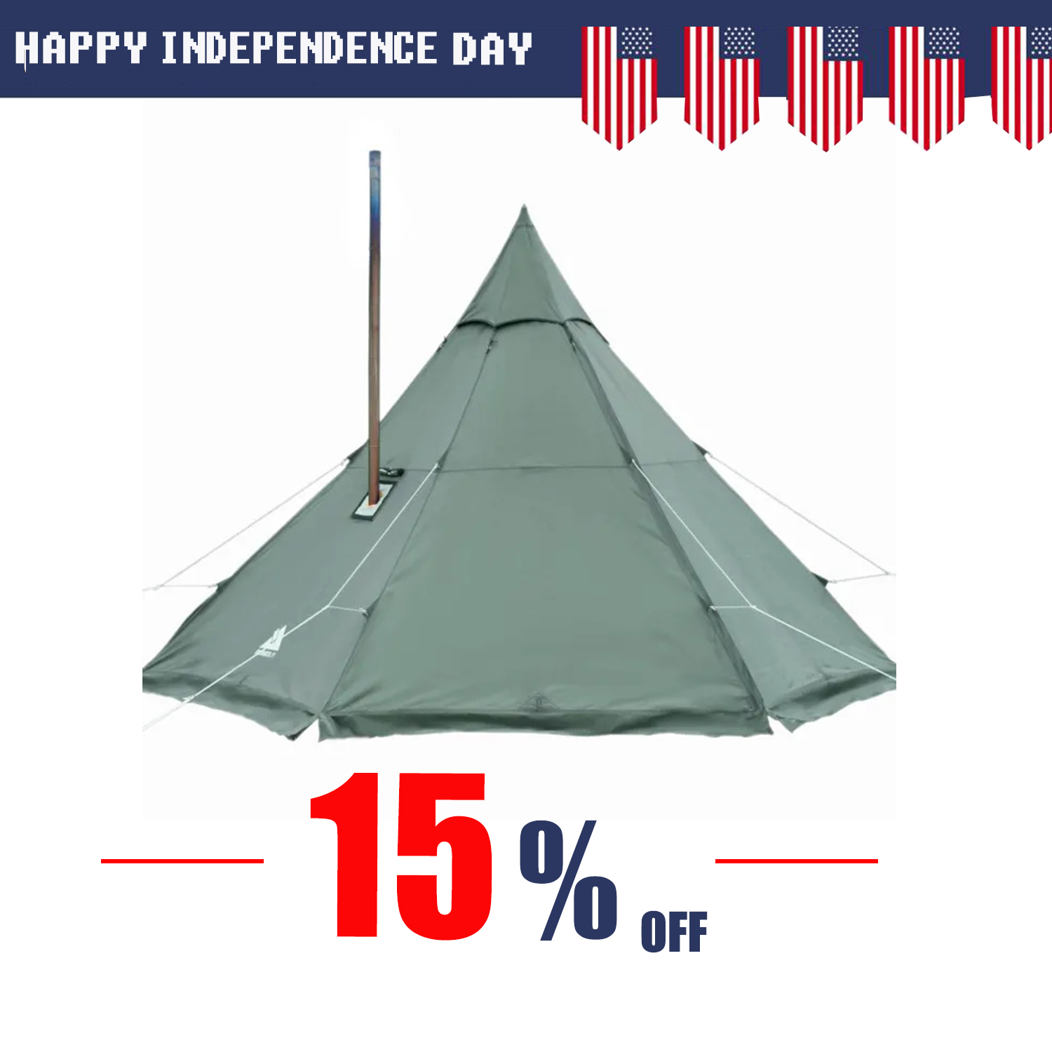 HEX Plus Camping Hot Tent with Wood Stove Jack 2-6 Person
