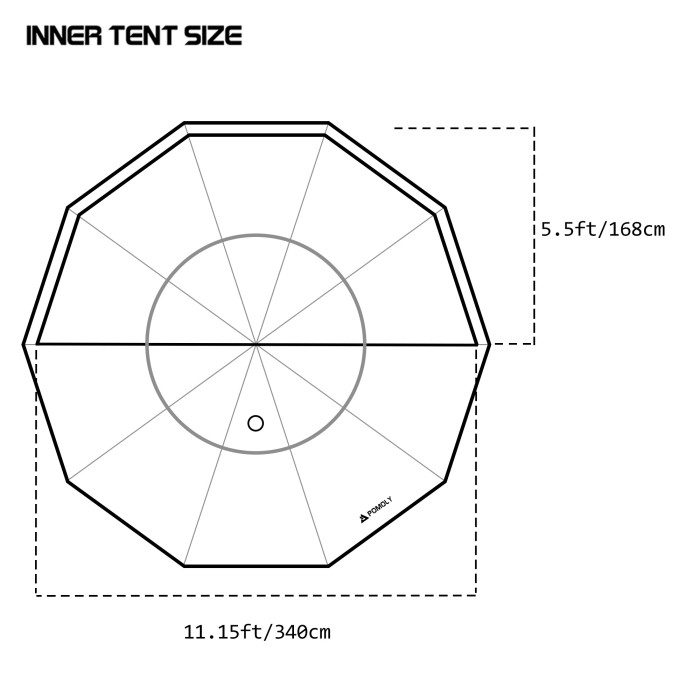 Circle 6 | Outdoor Hot Tent | Bell-Shaped Camping Hot Tent POMOLY New Arrival 2024