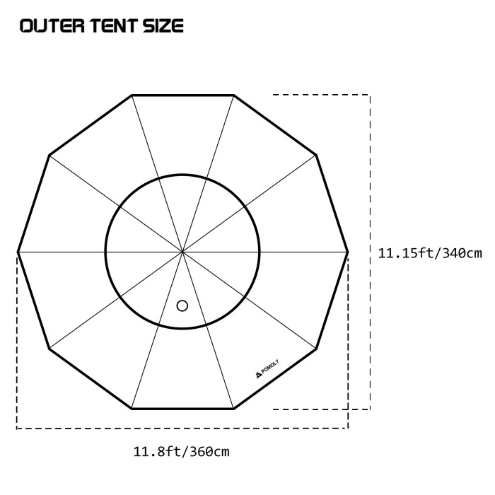 Circle 6 | Outdoor Hot Tent | Bell-Shaped Camping Hot Tent POMOLY New Arrival 2024