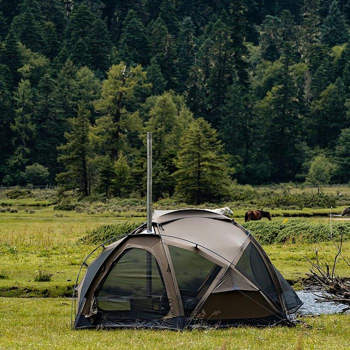 POMOLY Dome X4 Pro | Freestanding Tent Large Round Hot Tent for 2-4 Person