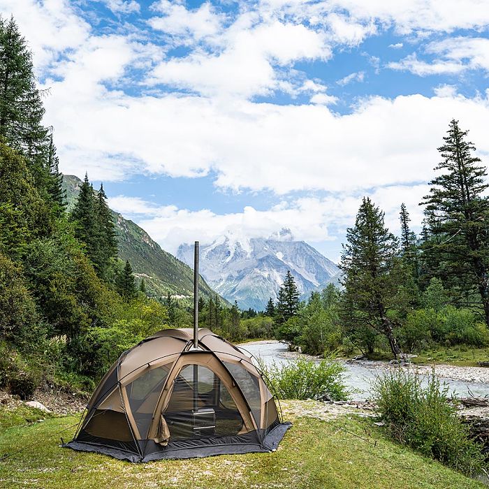 POMOLY Dome X4 Pro | Freestanding Tent Large Round Hot Tent for 2-4 Person