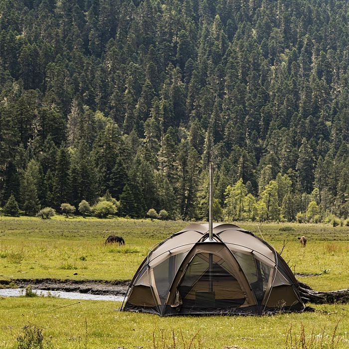 POMOLY Dome X4 Pro | Freestanding Tent Large Round Hot Tent for 2-4 Person