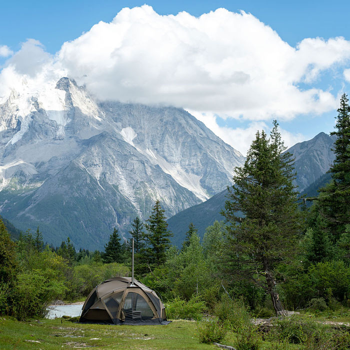 POMOLY Dome X4 Pro | Freestanding Tent Large Round Hot Tent for 2-4 Person