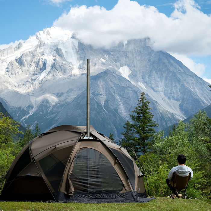 POMOLY Dome X4 Pro | Freestanding Tent Large Round Hot Tent for 2-4 Person