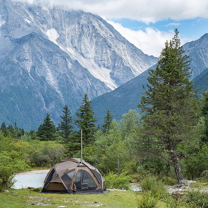POMOLY Dome X4 Pro | Freestanding Tent Large Round Hot Tent for 2-4 Person