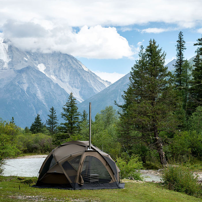 POMOLY Dome X4 Pro | Freestanding Tent Large Round Hot Tent for 2-4 Person