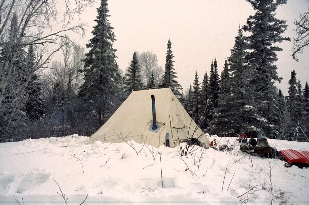 hot tent in winter