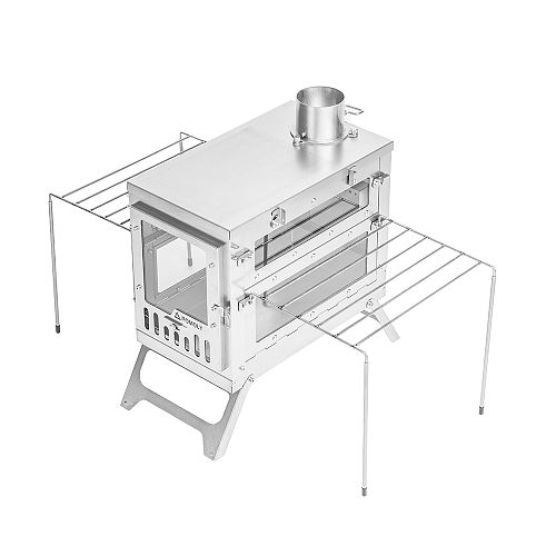 Titanium Campfire Grill & Side Shelves | 2-in-1 Accessories for X-Ti Series Stove | POMOLY New Arrival 2025