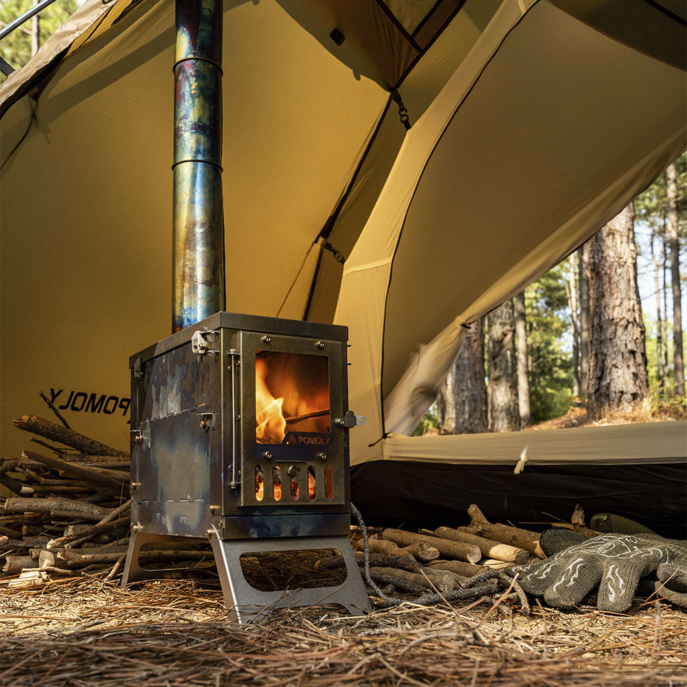 X-Ti Mini | Double-Fold Titanium Wood Stove | POMOLY New