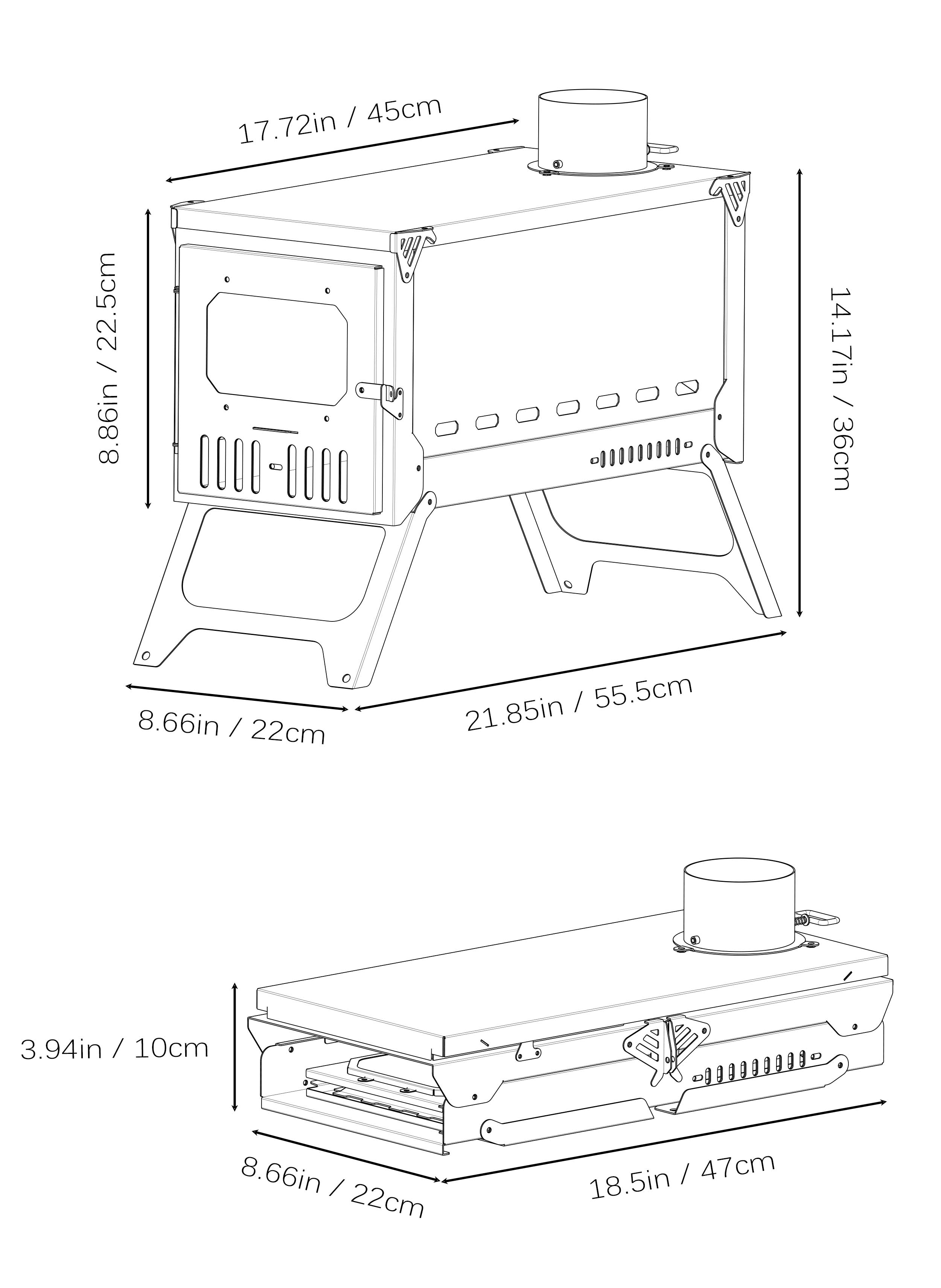 T-BRICK Ultra Titanium wood Stove | Fastfold Titanium Tent