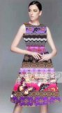 BunniesFairy Original Design 2021 Summer New Vintage Floral Print High Waist Midi Dresses Retro Robe Rockabilly Feminino Vestido