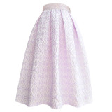 2022 Spring Summer Korean Vintage Elegant Fashion Women Retro Flower Floral Print High Waisted Midi Pleated Skirt Black Orange