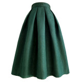 2022 Spring Summer Vintage Elegant Fairy Floral Print Aesthetic y2k Lilac Purple Midi Pleated Long Skirt with Pockets Dropship