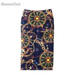 BunniesFairy 2022 Summer New Women Chic Vintage Floral Print High Waist Bodycon Long Pencil Skirt Falda Jupe Femme Tube Slim XXL