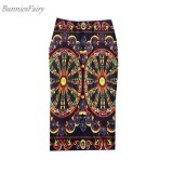 BunniesFairy 2022 Summer New Women Chic Vintage Floral Print High Waist Bodycon Long Pencil Skirt Falda Jupe Femme Tube Slim XXL