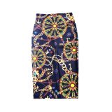 BunniesFairy 2022 Summer New Women Chic Vintage Floral Print High Waist Bodycon Long Pencil Skirt Falda Jupe Femme Tube Slim XXL