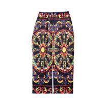 BunniesFairy 2022 Summer New Women Chic Vintage Floral Print High Waist Bodycon Long Pencil Skirt Falda Jupe Femme Tube Slim XXL