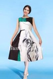 BunniesFairy 2022 Summer Vintage Rose Retro Flower Floral Print Green Vest Dresses Sleeveless Wedding Black Print Swing Dress