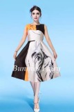 BunniesFairy 2022 Summer Vintage Rose Retro Flower Floral Print Green Vest Dresses Sleeveless Wedding Black Print Swing Dress