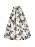 BunniesFairy Spring Summer Hepburn Vintage Elegant Boutique Stripes Embroidery Aesthetic Midi Pleated Skirt with Pockets