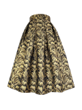 BunniesFairy Spring Summer Hepburn Vintage Elegant Boutique Stripes Embroidery Aesthetic Midi Pleated Skirt with Pockets
