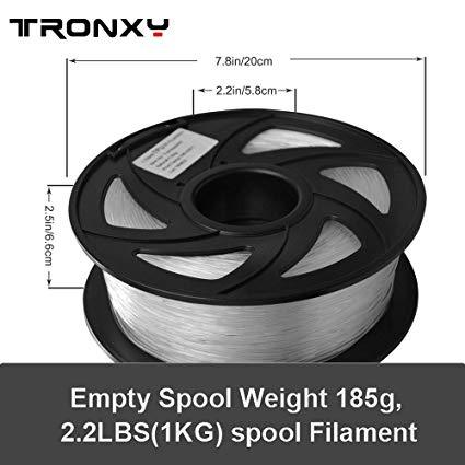 Tronxy 3D Printer PETG 3D Printing Filament 1.75mm, 1 KG (2.2lbs) Spoo –
