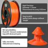 3D Transparent Orange PETG Filament 1.75 mm, 2.2 LBS (1KG)