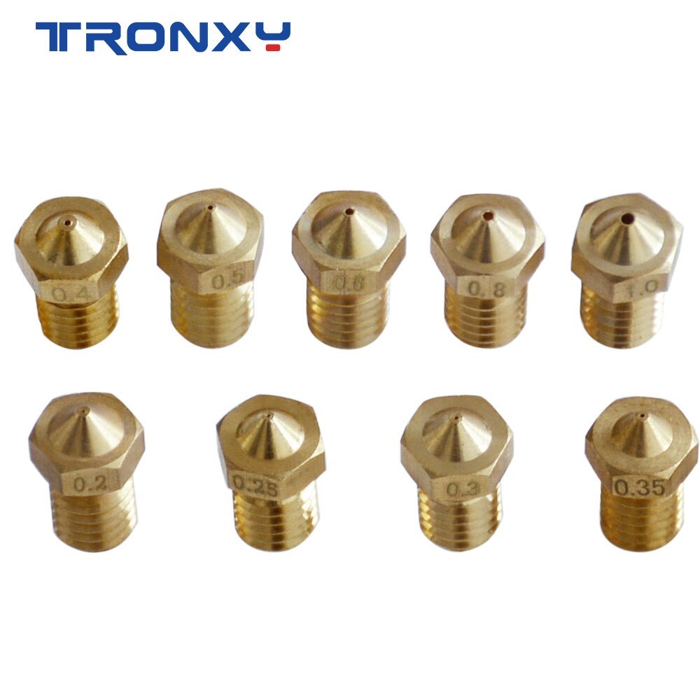 10pc/set V5 V6 3D Printers Parts Nozzle 0.2 0.25 0.3 0.35 ...