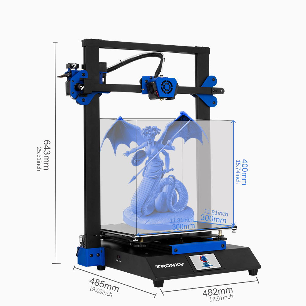Tronxy XY-3 Pro 3D Printer Large Size 300*300*400mm XY-3PRO 24V Double Z  Axis 3d-printer Titan Extruder For Printable Face Sheild Lattice Glass - XY-3  PRO