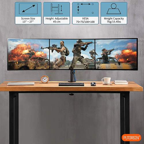 49 99 Eu Exclusive Rsen Triple Monitor Stand For 13 27 Lcd Led Screens Three Arm Desk Mount Bracket Ergonomic 90 Tilt 360 Rotation Swivel Arms Vesa Dimensions - Triple Monitor Wall Mount 32 Inch 49 99 Eu Exclusive Rsen Triple Monitor Stand For 13 27 Lcd Led Screens Three Arm Desk Mount Bracket Ergonomic 90 Tilt 360 Rotation Swivel Arms Vesa Dimensions - Triple Monitor Wall Mount 32 Inch