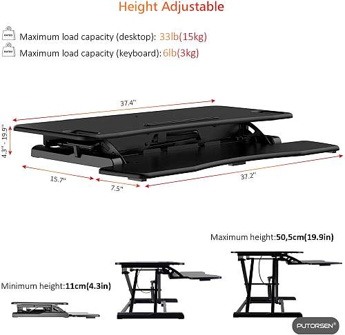 166 99 Eu Exclusive Putorsen Standing Desk Height Adjustable