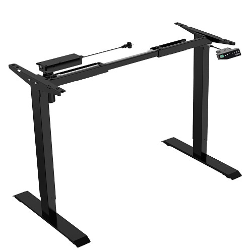 PUTORSEN/® ES12B-E Electric Standing Desk Ergonomic Height Adjustable Sit Stand Desk Frame Two-Stage Heavy Duty Steel Stand up Desk with Up Down Keyboard Frame Only - Black