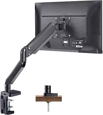 putorsen pc monitor arm mount stand full motion single arm desktop clamp mount for 17 32 lcd led screens adjustable tilt swivel vesa 75 to 100mm weight up to 8 kg