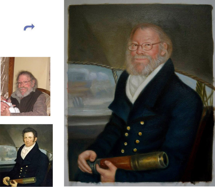 Custom oil portrait, paint face on famous history painting, Hand painted oil painting, unique portrait from photos