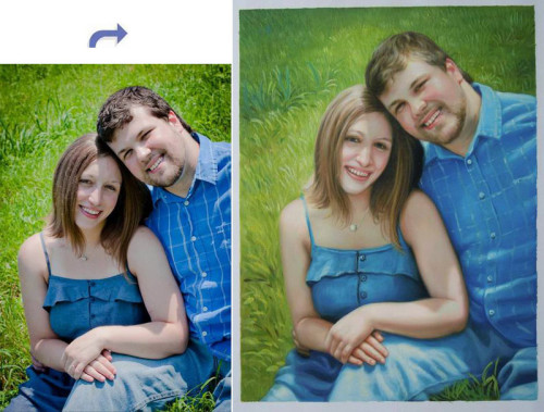 Custom couple portrait, husband and wife portrait, Hand painted oil painting, portrait painting from photos