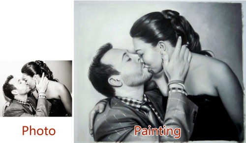 Custom couple portrait, husband and wife portrait, Hand painted oil painting, portrait painting from photos