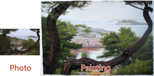 Custom landscape portrait, Landscape painting, Hand painted oil painting, Oil portrait painting from photos