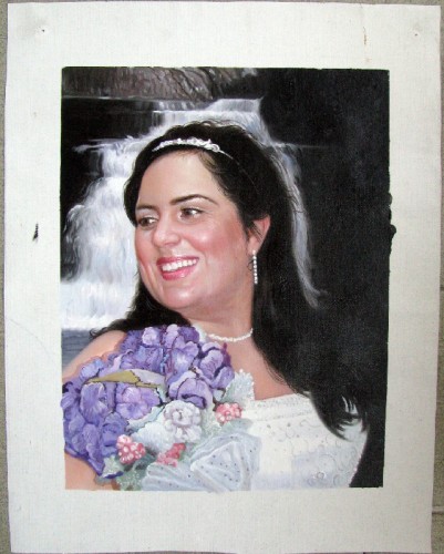 Custom Wedding portrait, Hand painted oil painting on canvas, Turn photos into oil portraits paintings