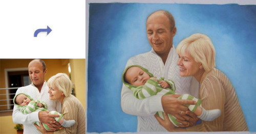 Custom family portrait, Hand painted oil painting on canvas, Turn photos into oil portraits paintings