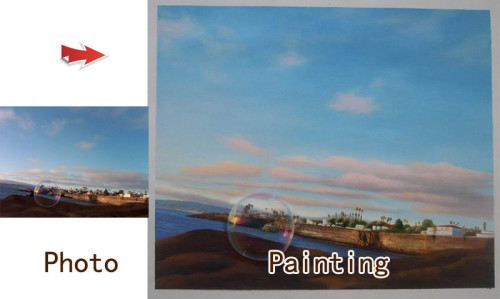 Custom landscape portrait, Landscape painting, Hand painted oil painting on canvas, Turn photos into oil portraits paintings